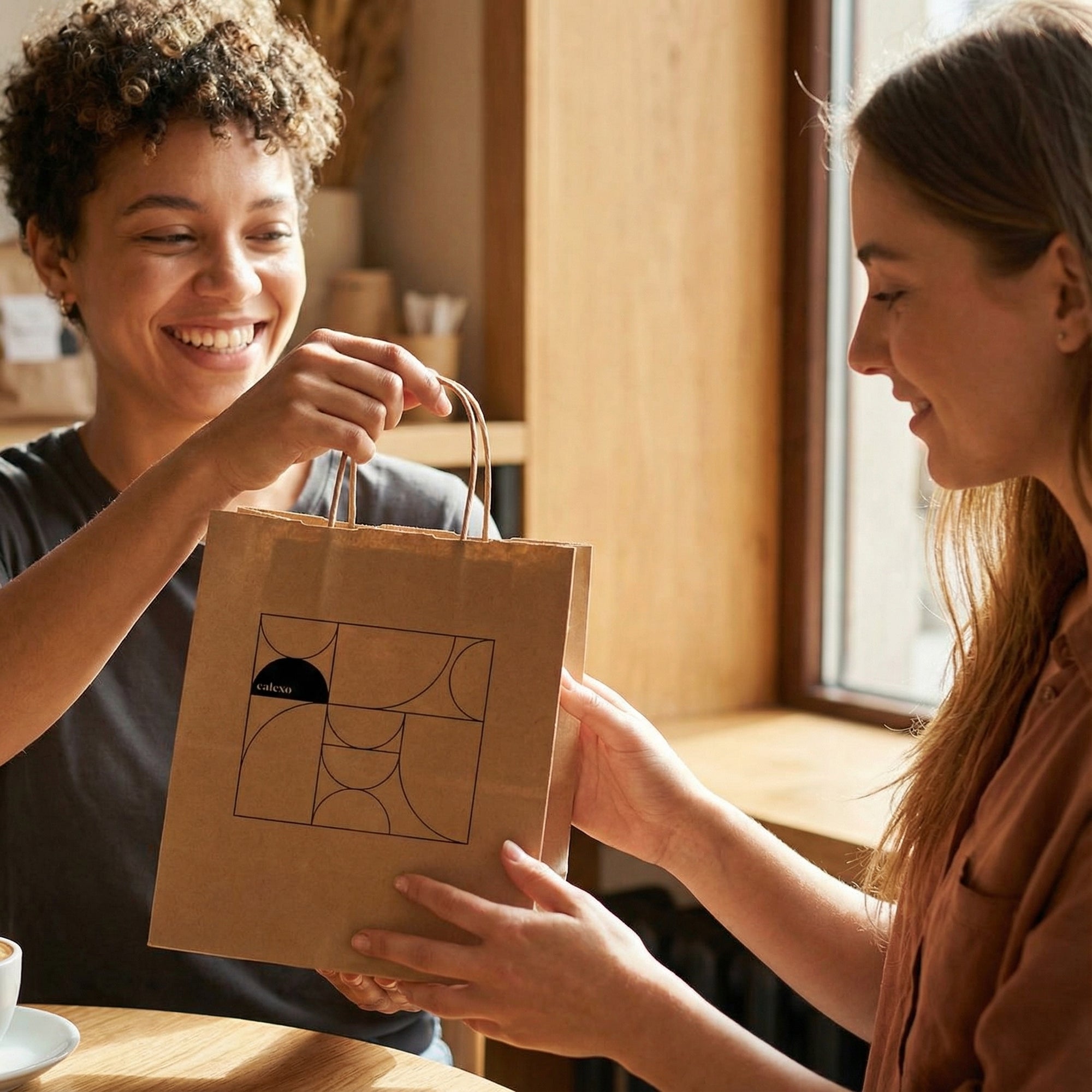 The Ambassador of Good Feelings. (A Curated Carryall.) Reusable Brown Kraft Paper Gift Bag with Calexo Stamp.