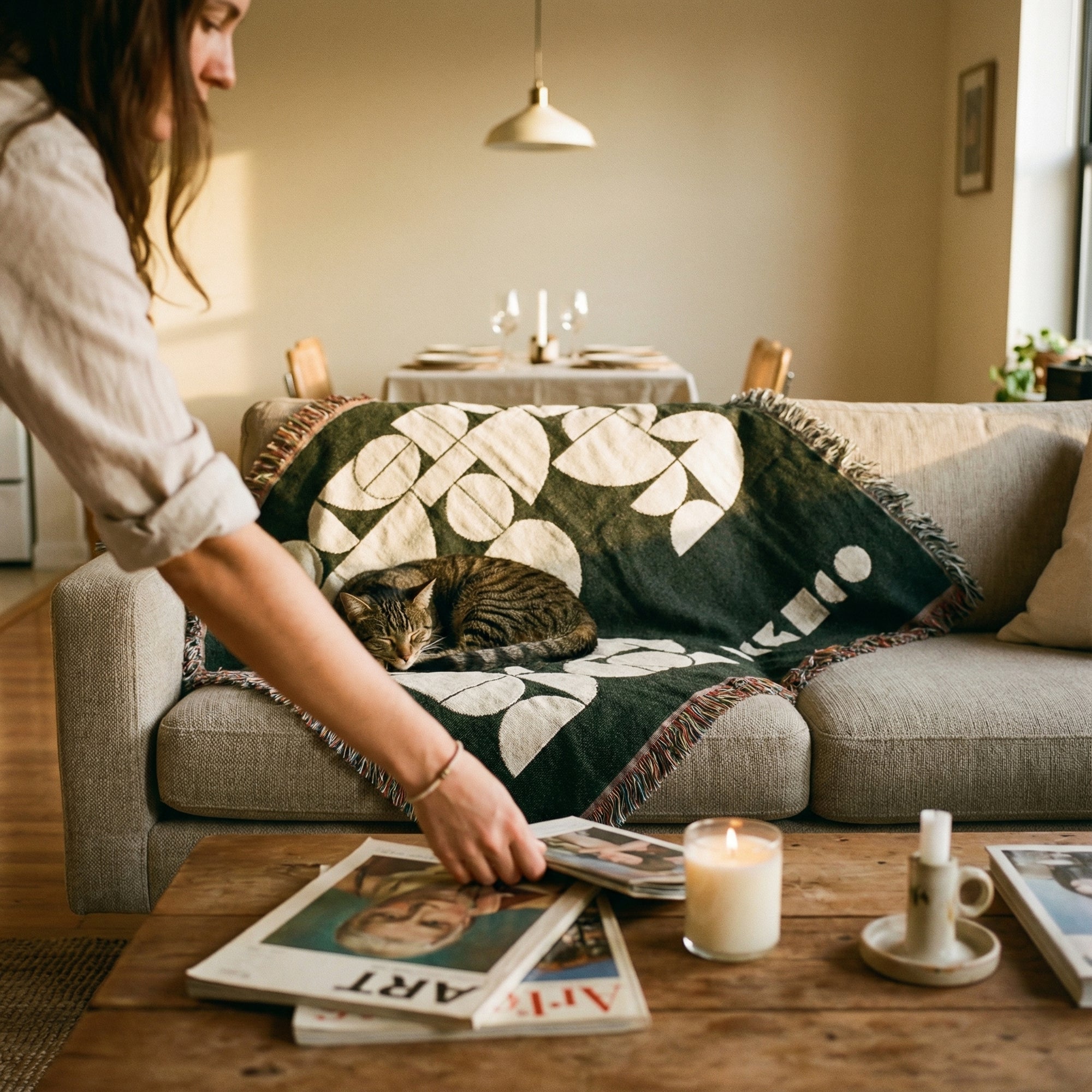 Calexo Woven Throw Blanket — Art Deco