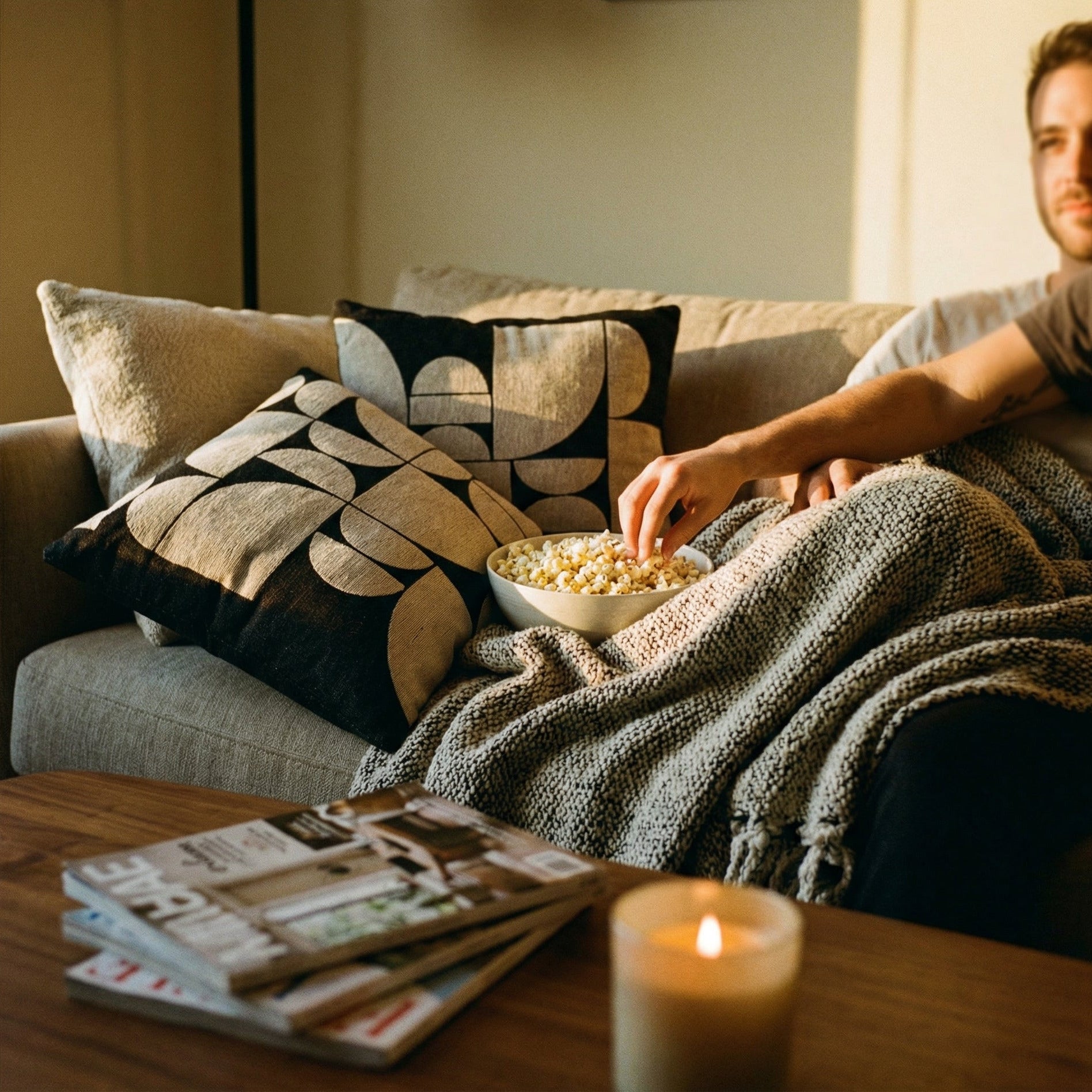 Calexo Art Deco Woven Pillow — Chic Geometric Accent for Living Room & Bedroom