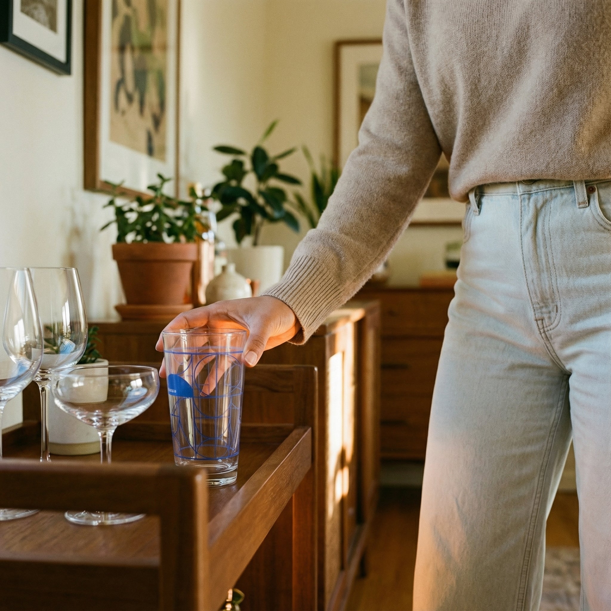 Calexo Mixing Glass — 16oz Geometric