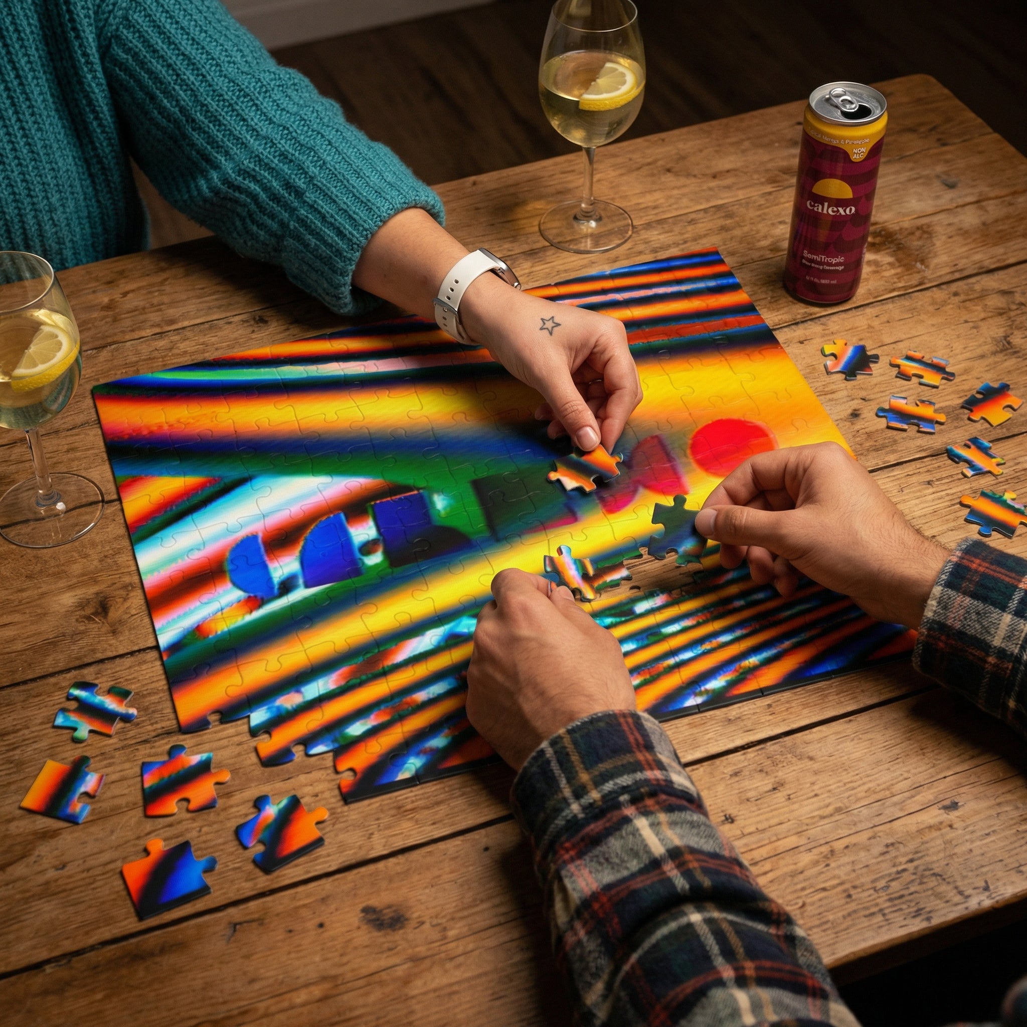 Calexo Abstract Colorwave Puzzle